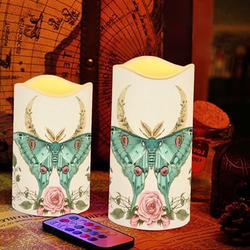 Butterfly Flameless LED Candles with Remote Timer Electric Fake Candle Color Changing Pillar Candles Battery Operated for Table Centerpiece Home Indoor Wedding Decoration Set of 4 - Image 5