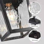Outdoor Dusk to Dawn Pendant Light Black Outdoor Porch Hanging Light - Image 3