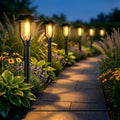 Solar Pathway Lights Outdoor 8 Pack, Warm White Solar Path Lights, Waterproof Energy Efficient Landscape Lights Decorative Auto On/Off, Solar Garden Lights for Yard Walkway Driveway Patio by DOESLAG