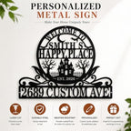 Personalized Halloween House Number Sign, Custom Family Name Address Sign - Image 3