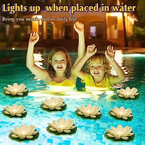 Liliful 36 Pcs Diwali Floating Lotus Lights, 5.91 Inch, White - Image 5