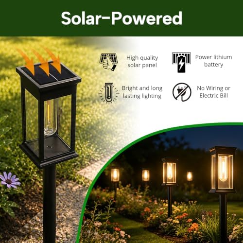 Solar Lights Outdoor Garden Lights Solar Pathway Lights, Waterproof 3000K - Image 6