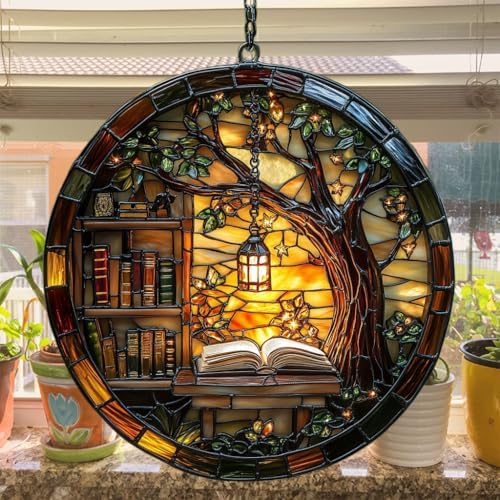 Forest Library Bookshelves Acrylic Suncatcher - Image 4