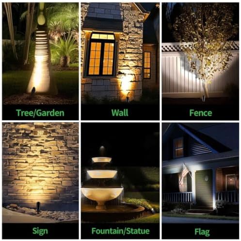 Black Outdoor LED Landscape Lights, 12V Low Voltage, Waterproof Aluminum Spotlights for Home Patio Backyard with 5W MR16 Bulb 2700K 12 Pack - Image 5