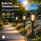 DERAYSION 12 Pack Solar Lights Outdoor, Solar Pathway Lights Auto On/Off Waterproof Garden Landscape Lighting for Path, Yard, Walkway, Driveway Decor - Image 3