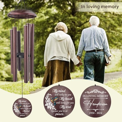 Personalized Wind Chimes Memorial Mother Father, Hummingbird Keepsake - Image 2