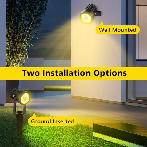 T-SUN Solar Spot Lights Outdoor, Dual Head Solar Spotlights, Warm White - Image 6