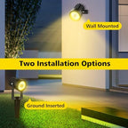 T-SUN Solar Spot Lights Outdoor, Dual Head Solar Spotlights, Warm White - Image 6