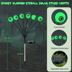 4 Pack Halloween Solar Firefly Eyeball Lights, Green Scary Outdoor Decor - Image 2