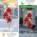 Outdoor Solar Christmas Decorations,LED Red Candle Holiday Garden Stakes - Image 4