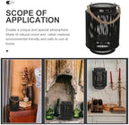 KALLORY Woven Rattan Lantern Candleholder Portable Hand-Weaving Decorative Windproof Candle Holder for Home, Garden, and Balcony Accent Lighting (Black Small, Without Candle) - Image 3