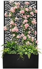Metal Planter Box with Trellis, 47"x24"x12" Raised Garden Bed by Meyoppm