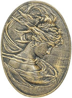 Sungmor Gold Cast Iron Wall Decor,Oval-shaped Classical Lady Relief Plaque by Sungmor