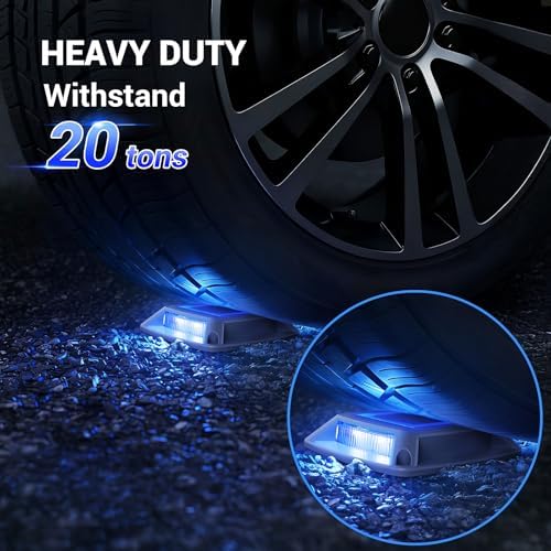 Solar Dock Lights Outdoor 6 Pack, IP68 Waterproof Driveway Deck Light, Blue - Image 3