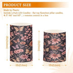 Vintage Pressed Flowers Flameless Candles with Remote Control Candles with Timer Waterproof Electronic Lights Glitter Led for Night Battery Operated Pillar 2-Piecing Set - Image 3