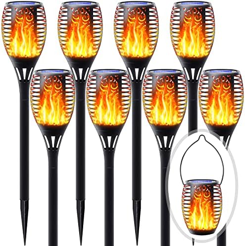 Flickering Flame Solar Torch Lights Outdoor, 3in1 Solar Lantern by FITSAN