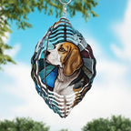 Traci's Fun Creations Beagle Wind Spinner, 10 Inch, Multicolor Aluminum, Double Sided, Yard and Garden Décor (Stain) - Image 3