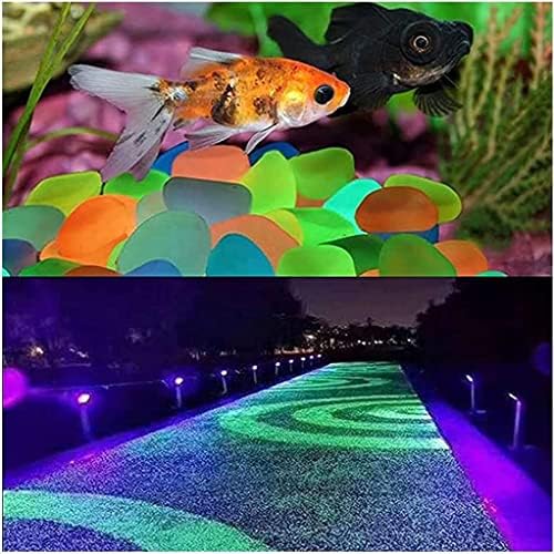Luminous Stones, Glowing Stone Blue Pebbles Glowing in The Dark, 600 PCS Glowing Rocks Driven by Light and Solar Energy, Decorative Rock for Fish Tank Garden Lawn - Image 3