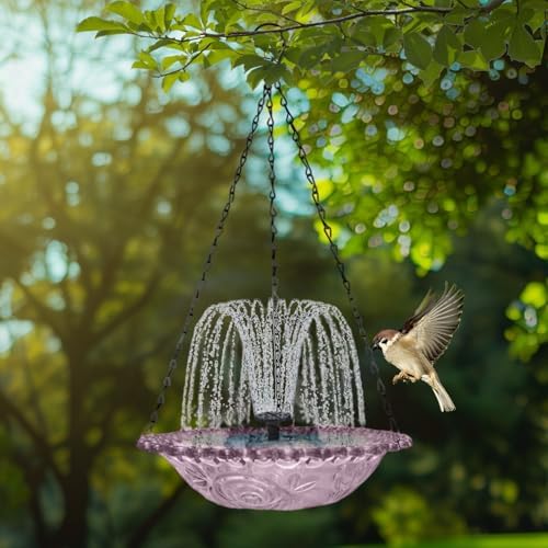 Solar Bird Bath | Hangable Shower Water Bowl - Solar Fountain for Bird Bath with Water Pump,for Outdoor Patio Garden Backyard - Image 3