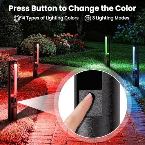 5W RGBW Landscape Pathway Lights with Connectors for Yard (4 Pack) - Image 3