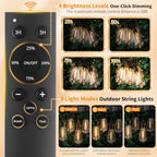 Hotsonic Solar Outdoor String Lights Waterproof, 50FT Remote Control LED Outside Lights with Shatterproof Bulbs, Dimmable Hanging Lights for Patio Porch Garden pergola Yard House Bistro Party decors ﻿ - Image 5