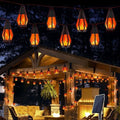 Solar String Lights for Outside, 33Ft Solar Patio Light with 15 Flickering by Jnaurb