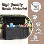 JUMMICO 120 Gallon Resin Deck Box, Large Outdoor Storage Box Waterproof & Lockable for Garden, Patio, Pools (Black) - Image 3