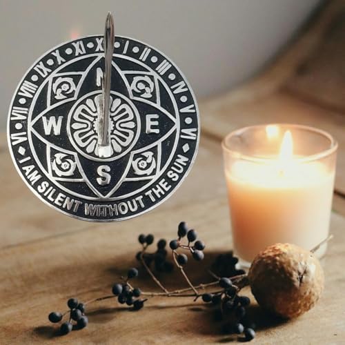 8'' Sundial Clock Durable Solid Aluminum Outdoor Timepiece Perfect with Black Velvet Case Decor Lovers for Garden Enthusiasts and Yard - Image 3