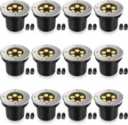 JESLED 12 Pack Outdoor Landscape Lights, Low Voltage In Ground Well Lights by JESLED