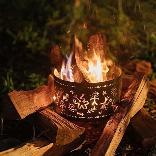 BNEI Outdoor fire Pit, Garden Multifunctional Heating Stove, Beautiful Texture Pattern, Metal, Multiple Sizes and Specifications, Suitable for a Variety of Fuels (60CM) - Image 4