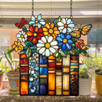 Floral Stack of Books Acrylic Suncatcher - Image 4