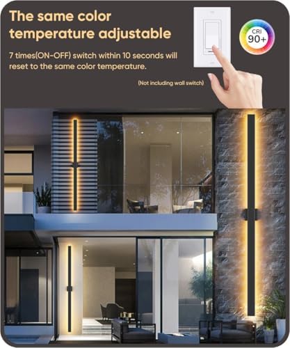 Aipsun 71" LED Outdoor Wall Light, Modern Black Exterior Lighting Fixture - Image 3
