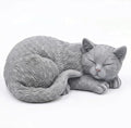 Stone Sleep Cat Statues Outdoor Decorative, Cat Memorial Statue for Yard Lawn Patio Porch, Garden Pet Grave Marker Figures, 9.44" L x 6.29" W x 4.33" H by Unknown