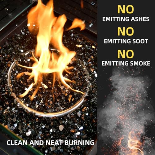 GasSaf 1/4 Inch Black Fire Glass Reflective Tempered Fireglass, 10 Pound - Image 3