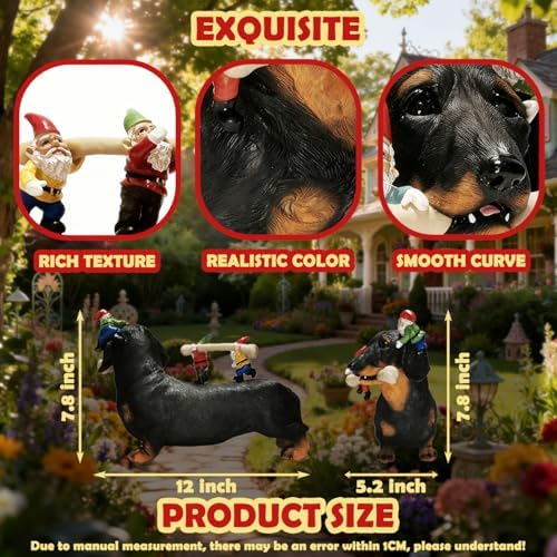 Sunthus Funny Gnomes Dachshund Garden Statue Outdoor Decor - Image 6