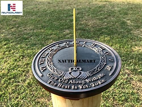 Nautical-Mart Garden Sundial Grow Old with Me -The Best is Yet, to be (Copper Antique), Unique Wedding Gift Idea for Parents, Engraved Anniversary Sundial, Home Decor - Image 3