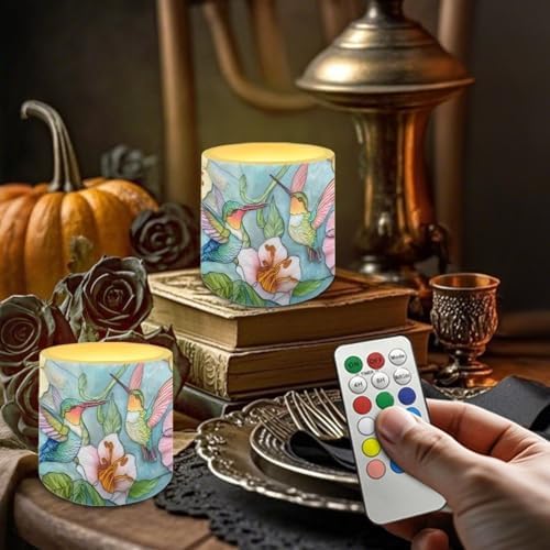 Hummingbird LED Flameless Candles with Realistic Dancing Flame Waterproof Outdoor Battery Operated with Timer & Remote (4 Pack) - Elegant Decor for Weddings, Dinner Party - Image 2