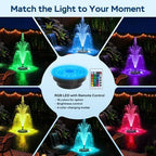 Floating Pond Fountain Pump 35W/660GPH with RGB LED Lights & Filter Sponge - Image 4