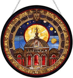 9.84 Inch Monument and Golden Star Stained Glass Window Hanging Suncatcher for Women Stained Glass Window Decor Perfect Home Décor by Unknown