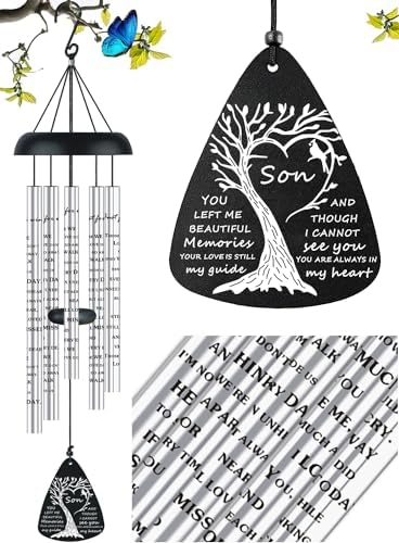 Sympathy Memorial Wind Chimes Bereavement Memorial Gifts for Loss of Son Sympathy Memorial Gifts for Loss of Loved One in Memory of Son by JUSTFORWIND
