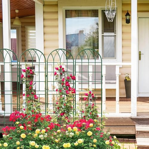 4 Pack Metal Garden Trellis for Climbing Plants, Green - Image 6