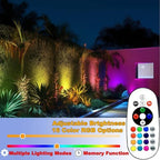9W Low Voltage Landscape Lighting with Connectors RGB Color Changing LED Landscape Spotlight Remote Control Waterproof Spot Lights Garden Patio Spotlight Decorative for Outdoor 12V AC DC - Image 7