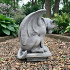 OLOMA Gothic Gargoyle Concrete Garden Statue Fantasy Outdoor Decor Handmade Dragon Sculpture Cement Mystical Creature Accent Art Patio Yard Lawn Porch Entryway Decor Mystery Lover Gift - Image 3