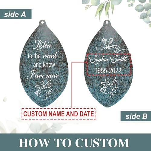 ASTARIN Personalized Name 35" Memorial Wind Chimes for Outside, Metal Sympathy Gifts for Loss of Mother Father Loved One, Bereavement Wind Chime in Memory Gift, Decor Garden Patio,Produced in Texas - Image 2