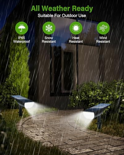 Solar Spotlights Outdoor Waterproof IP65, 3 Lighting Modes Outdoor Solar Spot Lights for Yard Pathway Landscape, Cold White, 2 Pack - Image 5