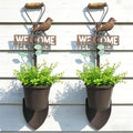 2Pcs Metal Wall Planter ,Vintage Wall Hanging Planter with Welcome Sign by SMQLJXC