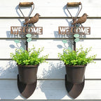 2Pcs Metal Wall Planter ,Vintage Wall Hanging Planter with Welcome Sign by SMQLJXC