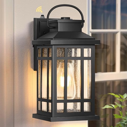 Outdoor Wall Lights Wall Mount, Dusk to Dawn Outdoor Lighting with Tempered Sleed Glass, Anti-Rust Black Outdoor Light Fixture, Modern Outside Porch Lights for House, Patio Exterior Wall Sconce by OPAXIS
