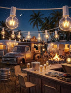 Abeja 50Ft Outdoor Patio String Lights with 53 Clear Globe G40 Bulbs - Image 7