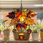 Maple Leaves and Acorn Acrylic Suncatcher - Image 4